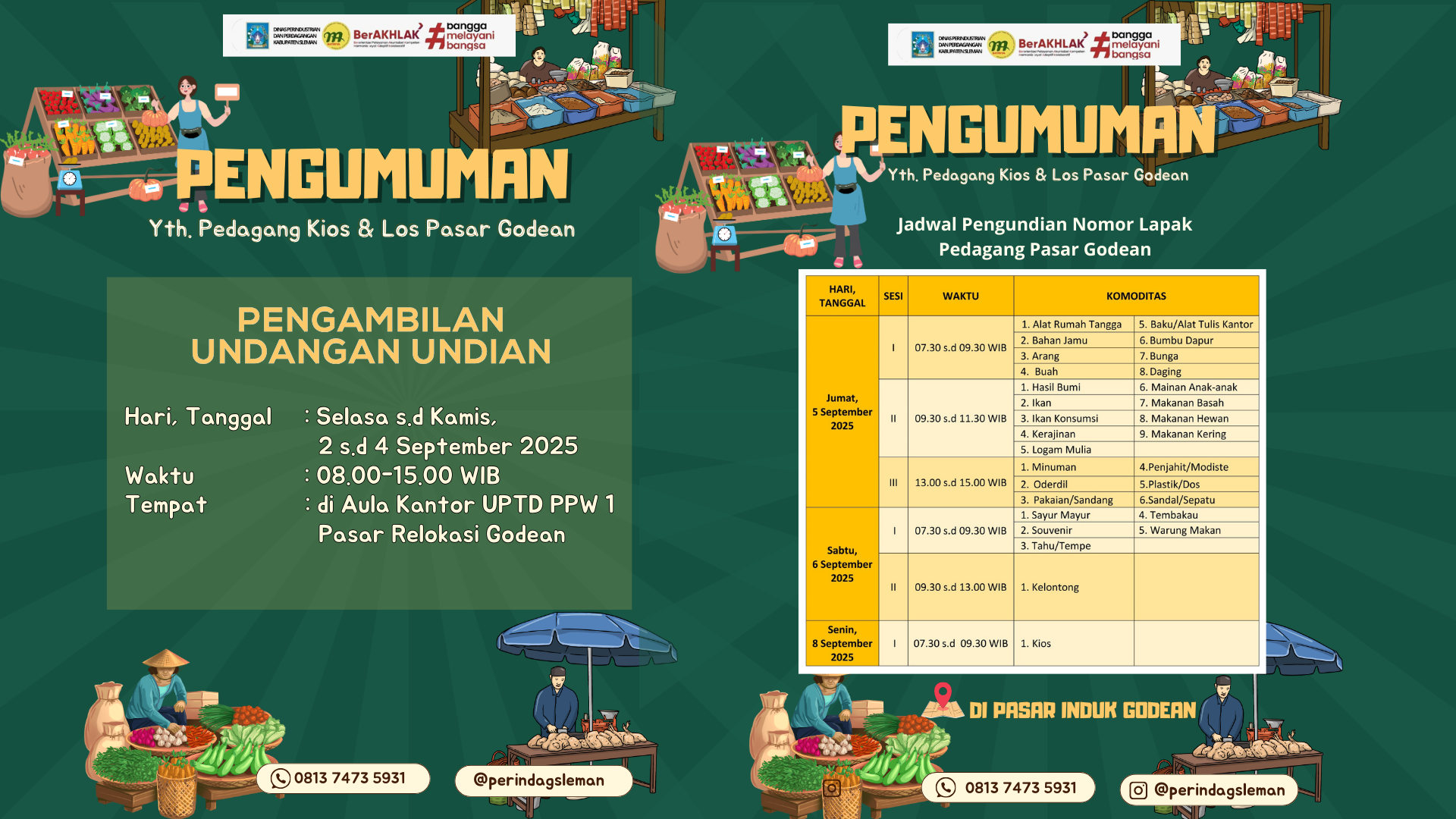 PEMBERITAHUAN PENTING: PENGUNDIAN LAPAK PASAR GODEAN